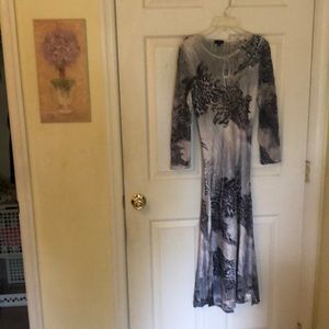 Absolutely gorgeous sheer silver dress by Komarov